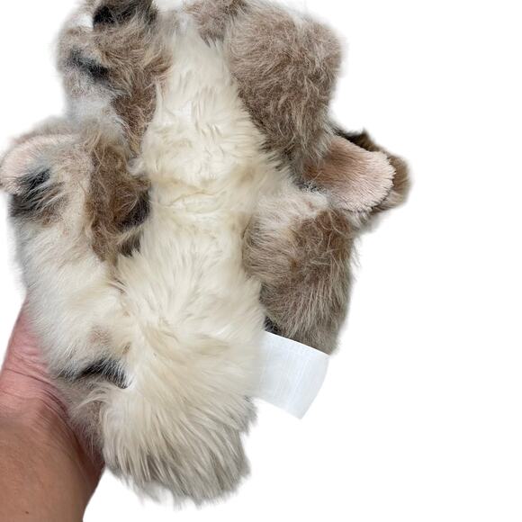 Realistic Bunny Rabbit Plush Holland Lop Mottled Spotted Brown Stuffed Animal - Picture 10 of 11